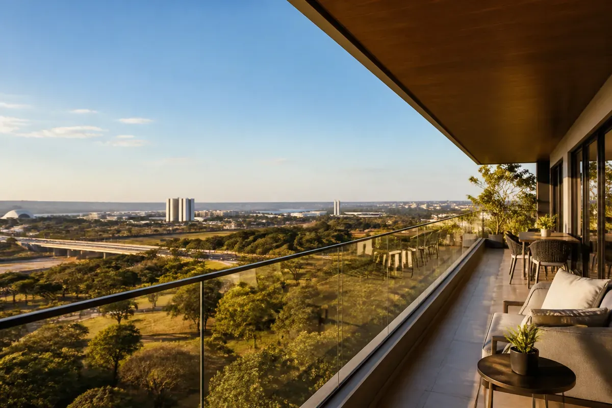 Guarda-corpo de vidro para sacada/varanda residencial — Vidraçaria Taguatinga Lumus, Distrito Federal