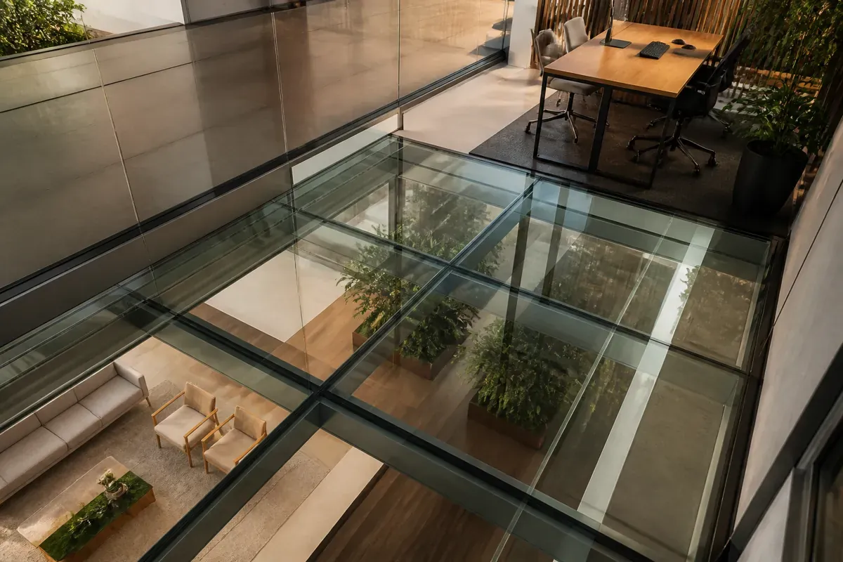 Piso e deck de vidro (mezanino) — Vidraçaria Taguatinga Lumus, Distrito Federal